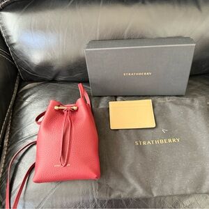 Strathberry Osette Midi Pouch - Oxblood